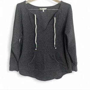 Victoria's Secret Charcoal Sweatshirt with Drawstring, Wings Logo Women’s S